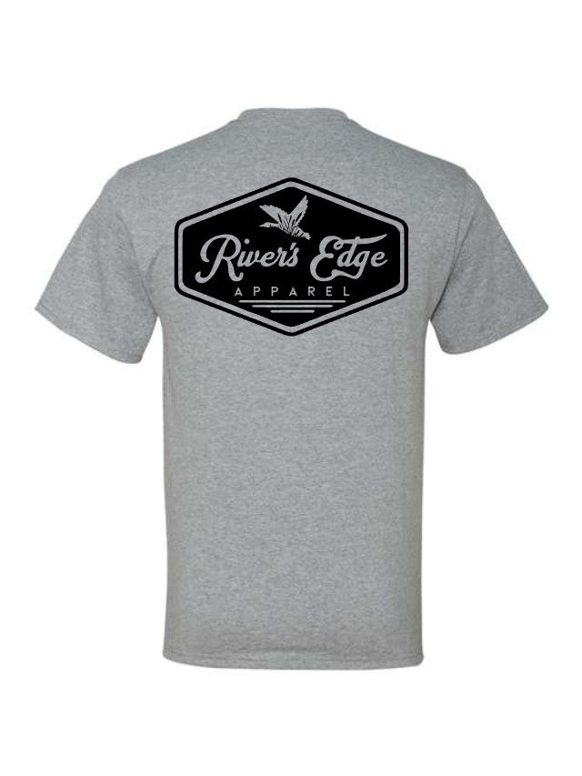 River's Edge Apparel Logo Tee - Heather Gray (Black)