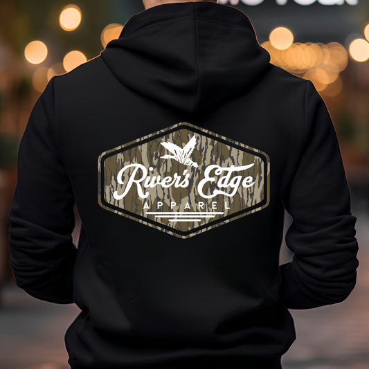 River's Edge Apparel Logo Hoodie - Black (Bottomland)
