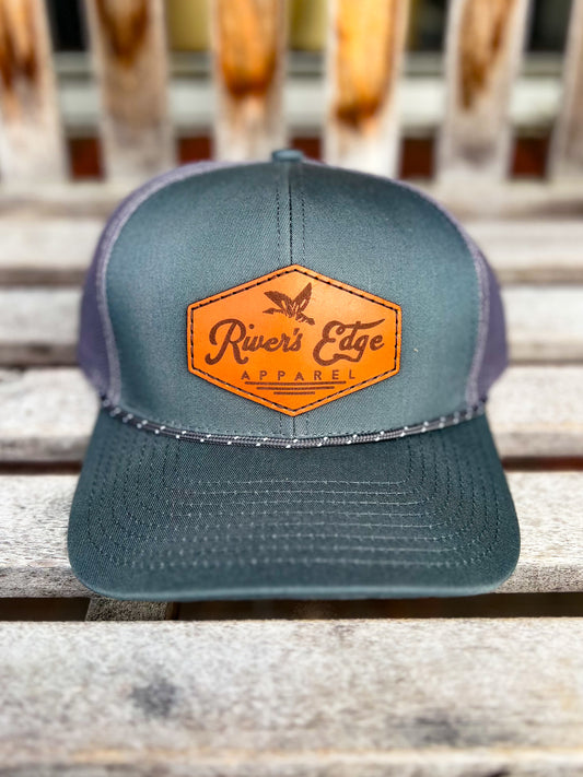 Rivers Edge Apparel Leather Patch Rope Hat - Grey