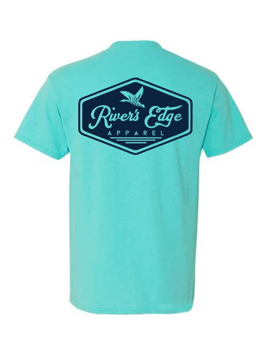 River's Edge Apparel Logo Tee - Aqua (Navy)
