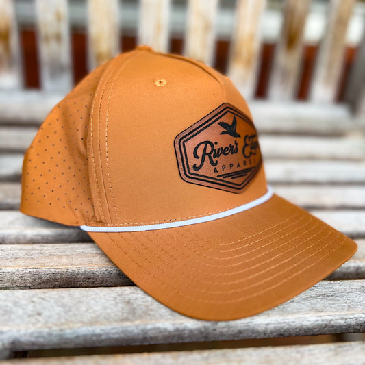 Rivers Edge Apparel Leather Patch Rope Hat - Duck Brown