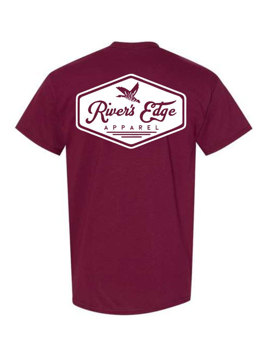 River's Edge Apparel Logo Tee - Maroon (White)