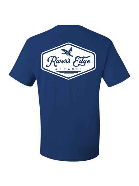 River's Edge Apparel Logo Tee - Royal (White)