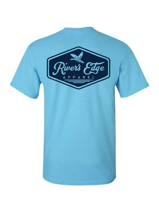 River's Edge Apparel Logo Tee - Sky Blue (Navy)