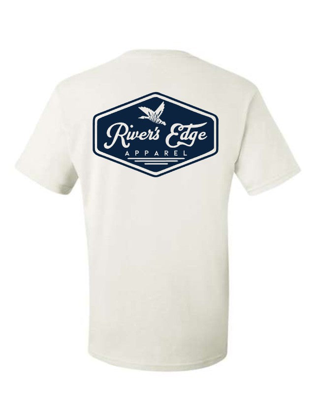 River's Edge Apparel Logo Tee - White (Navy)