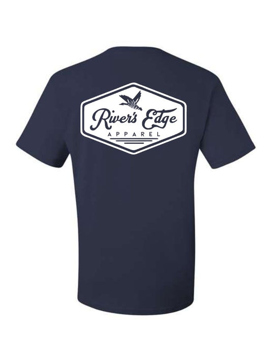 River's Edge Apparel Logo Tee - Navy (White)